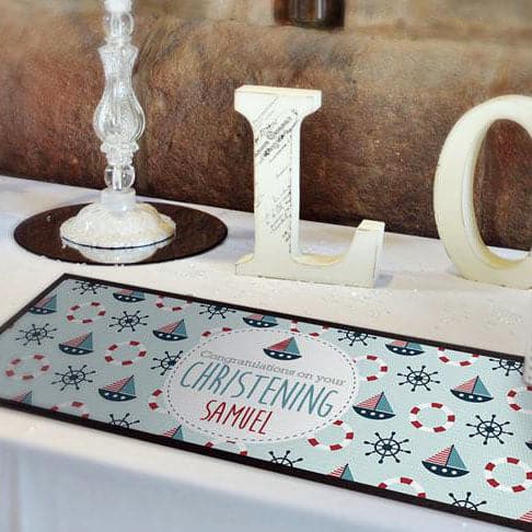 Leeds - Word Montage - White & Blue - Bar Runner