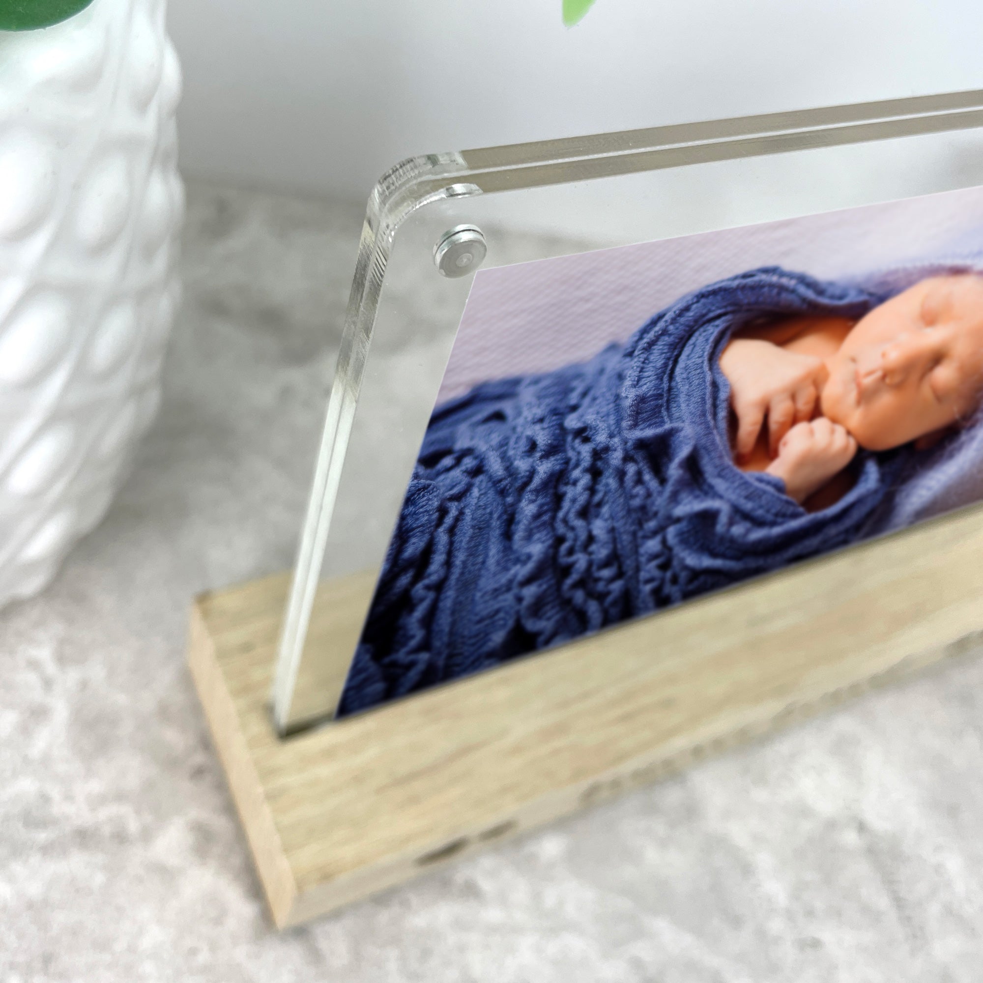 Personalised Baby Wooden Base 6x4