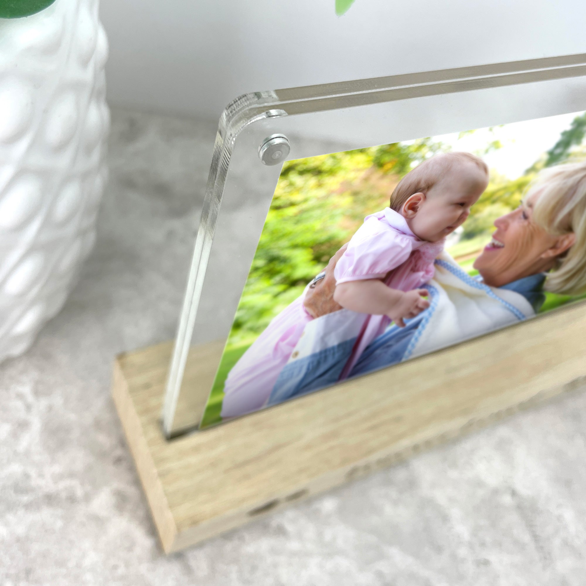 Personalised First Cuddle Wooden Base 6x4