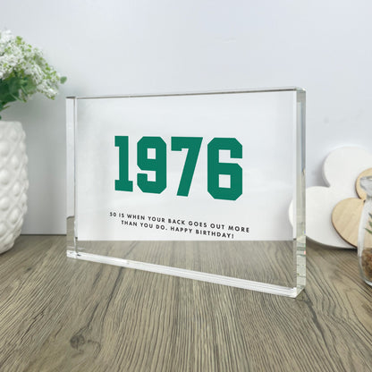 Personalised Year Milestone Giant Crystal Block | Birthday or Anniversary Gift