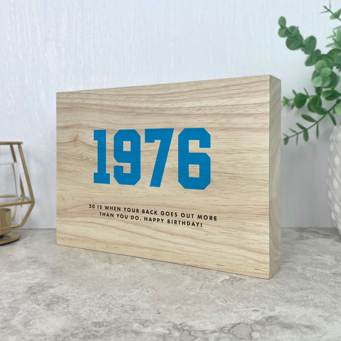 Personalised Year Milestone Giant Wooden Block | Birthday or Anniversary Gift