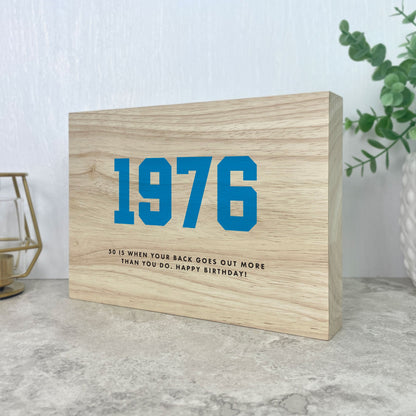 Personalised Year Milestone Giant Wooden Block | Birthday or Anniversary Gift