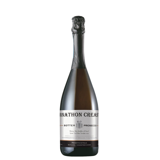 Personalised Contemporary Silver Label Prosecco