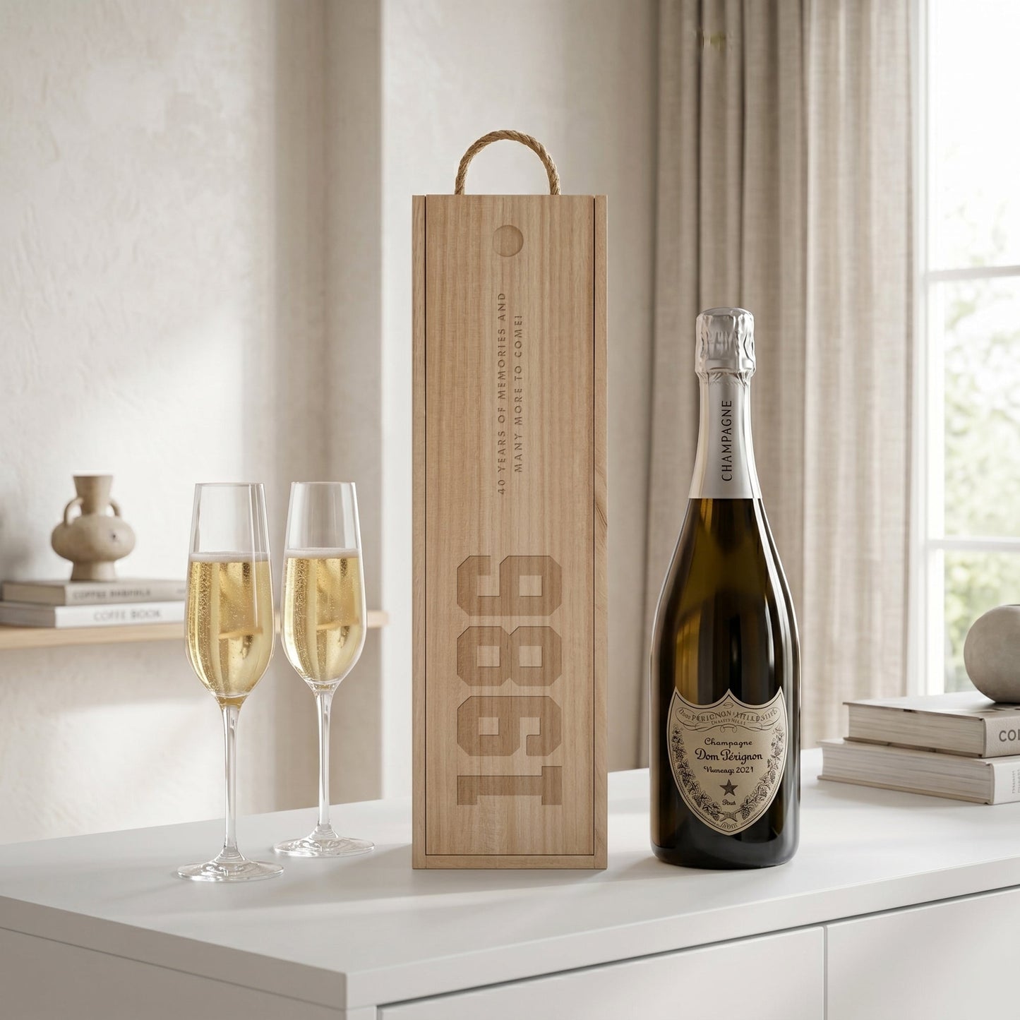 Personalised Wine Gift Box | Champagne Gift Box | Milestone Birthday or Anniversary