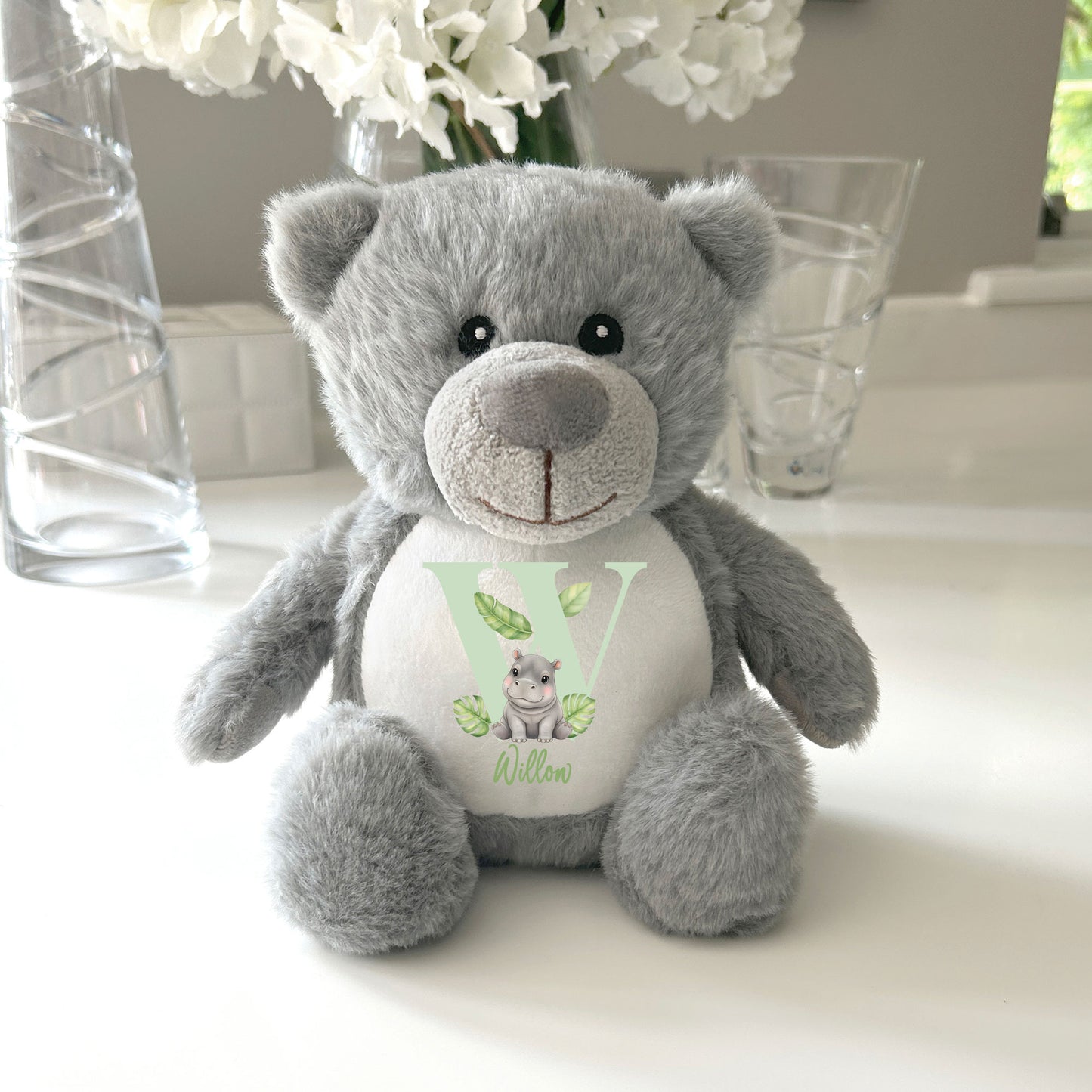 Personalised Animal Alphabet Plush Teddy Bear 25cm | New Baby, Christening & 1st Birthday Gift