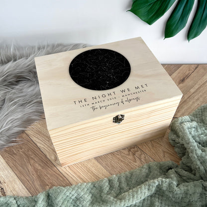 Personalised Star Constellation Memory Box - 5 Sizes (16cm | 20cm | 26cm | 30cm | 36cm)