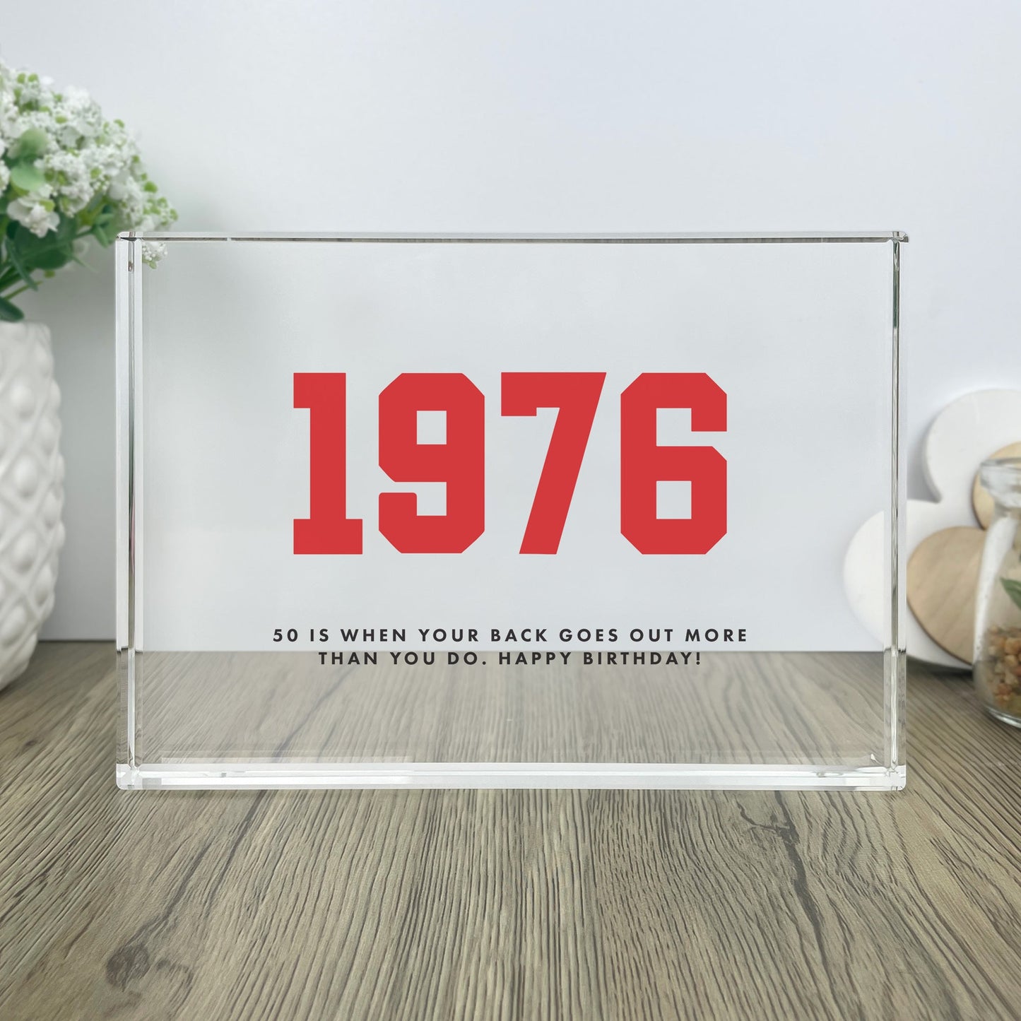 Personalised Year Milestone Giant Crystal Block | Birthday or Anniversary Gift