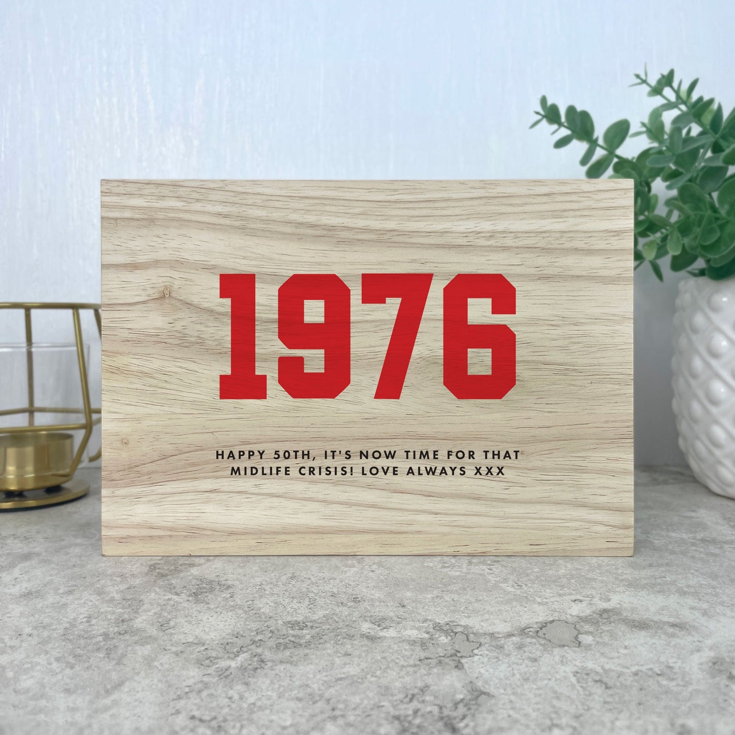 Personalised Year Milestone Giant Wooden Block | Birthday or Anniversary Gift