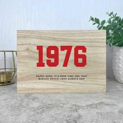 Personalised Year Milestone Giant Wooden Block | Birthday or Anniversary Gift