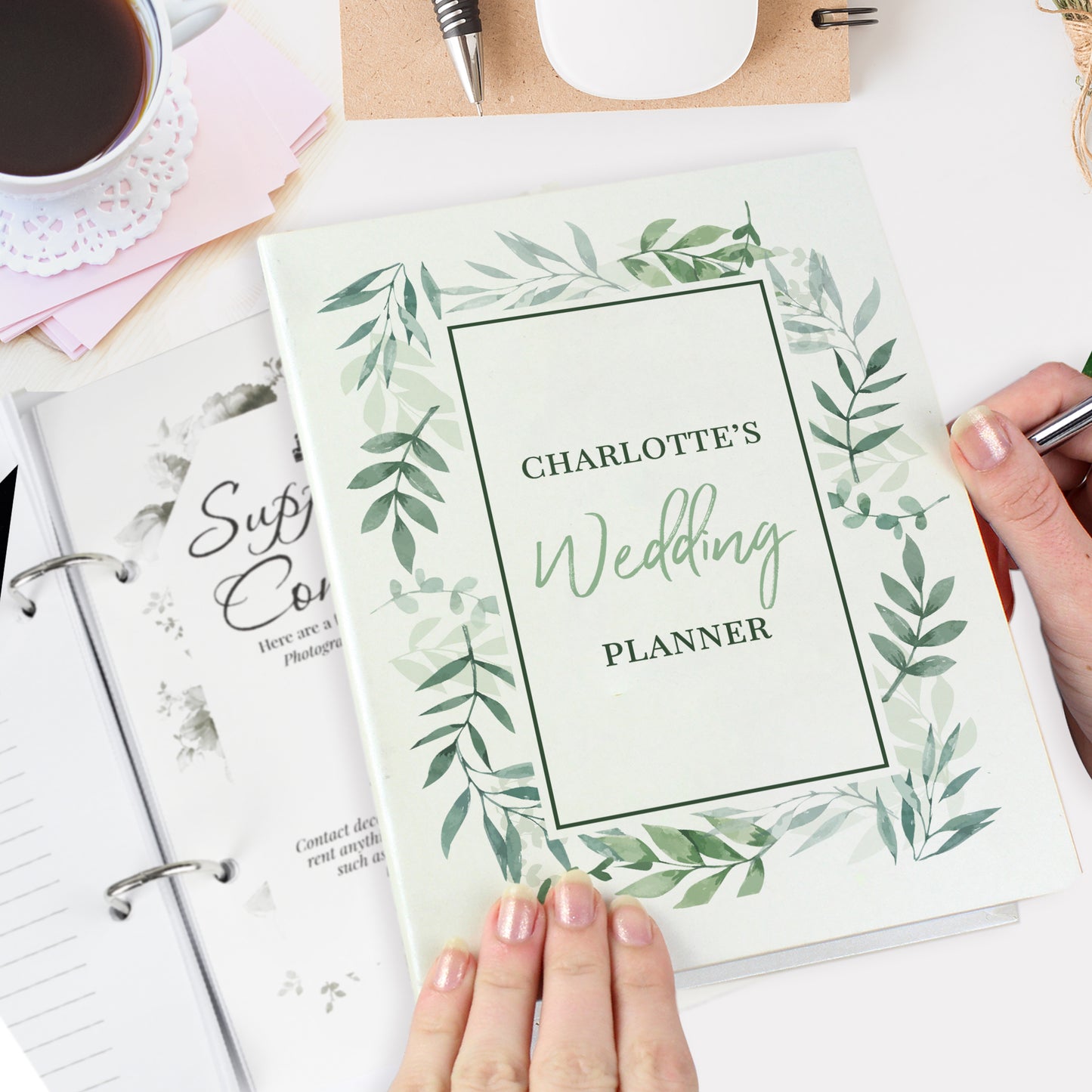 Personalised Botanical Border Wedding Planner