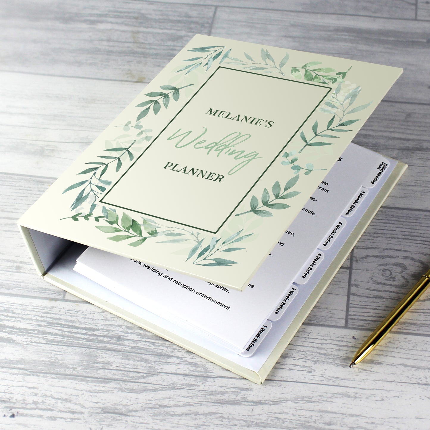 Personalised Botanical Border Wedding Planner
