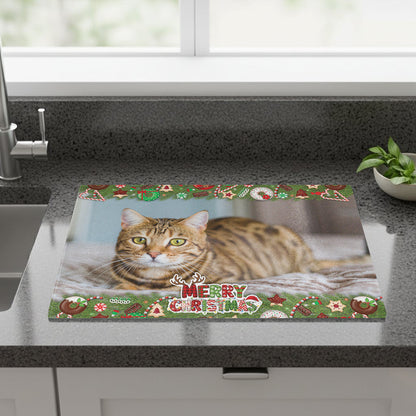 Christmas Treats Photo Large Glass Chopping Board