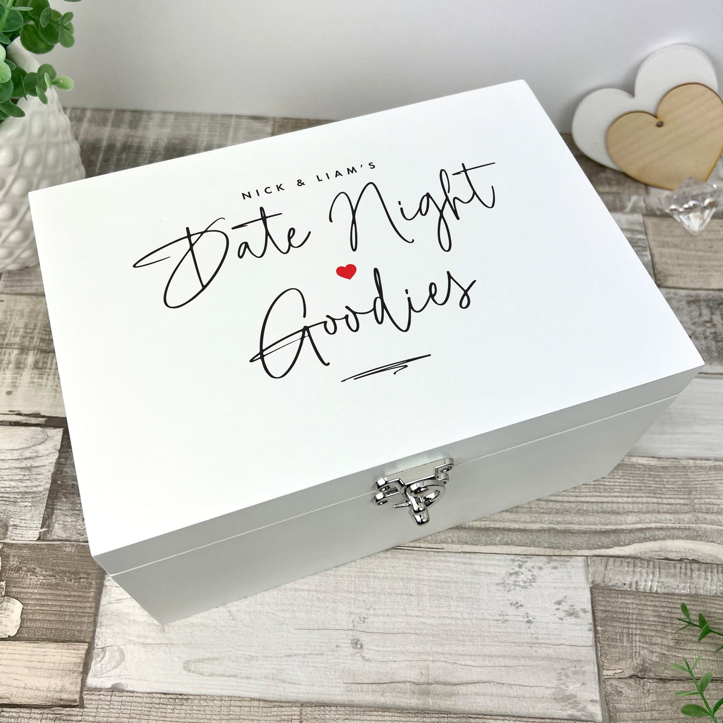 Personalised White Couples Date Night Treat Box - 3 Sizes