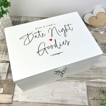 Personalised White Couples Date Night Treat Box - 3 Sizes