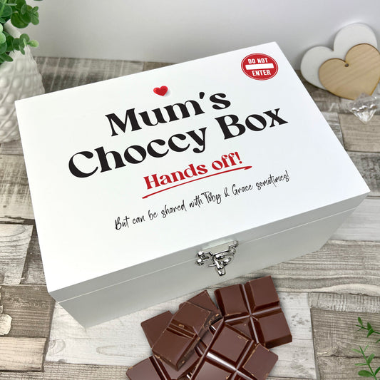 Personalised Snack/Choccy Box White Hamper Box - 3 Sizes (22cm | 27cm | 30cm)