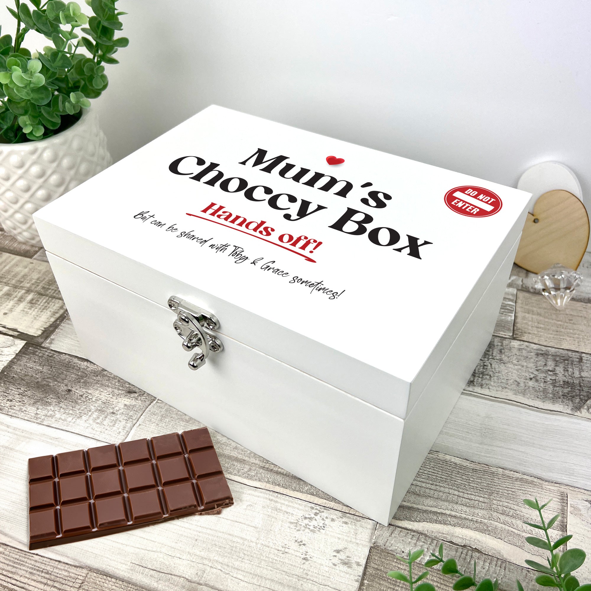 Personalised Snack/Choccy Box White Hamper Box - 3 Sizes (22cm | 27cm | 30cm)