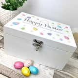 Personalised Pastel Easter Eggs White Hamper Box - 3 Sizes (22cm | 27cm | 30cm)