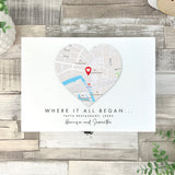 Personalised Heart Map Location White Keepsake Box - 3 Sizes