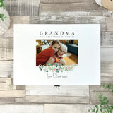 Personalised Floral Photo White Wooden Keepsake Memory Box - 3 Sizes