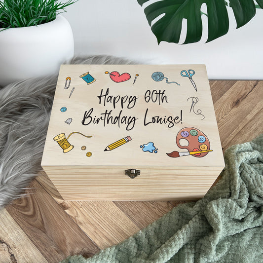 Personalised Crafting Storage Box - 5 Sizes (16cm | 20cm | 26cm | 30cm | 36cm)