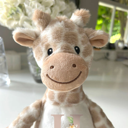 Personalised Alphabet Giraffe Teddy Bear 34cm | New Baby, 1st Birthday or Christening Gift
