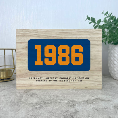 Personalised Year Milestone Giant Wooden Block | Birthday or Anniversary Gift