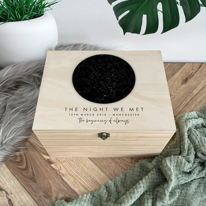 Personalised Star Constellation Memory Box - 5 Sizes (16cm | 20cm | 26cm | 30cm | 36cm)