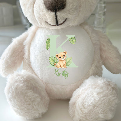 Personalised Animal Alphabet Plush Teddy Bear 25cm | New Baby, Christening & 1st Birthday Gift