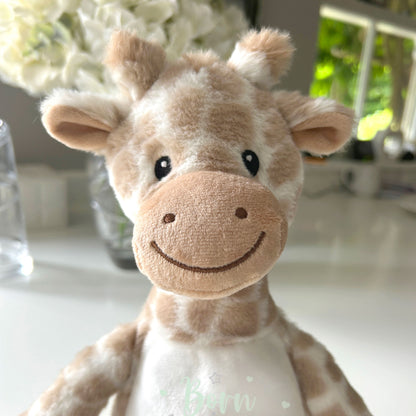 Personalised Born in 2026 Giraffe Teddy Bear 34cm | New Baby, 1st Birthday or Christening Gift