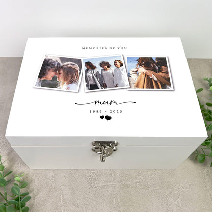 Personalised Memorial Photo White Keepsake Box - 3 Sizes