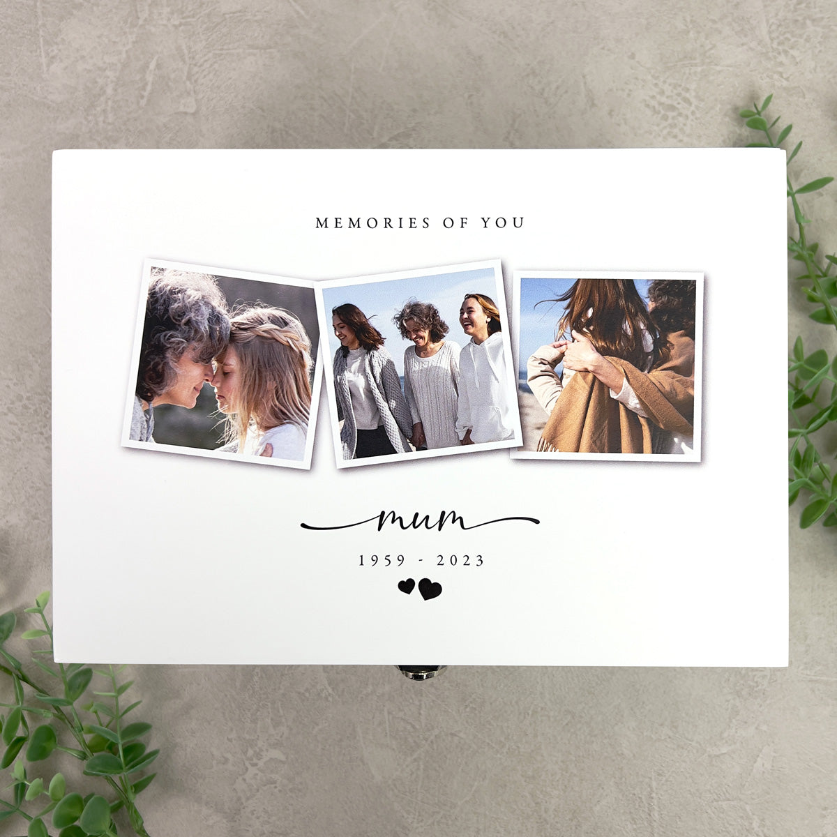 Personalised Memorial Photo White Keepsake Box - 3 Sizes