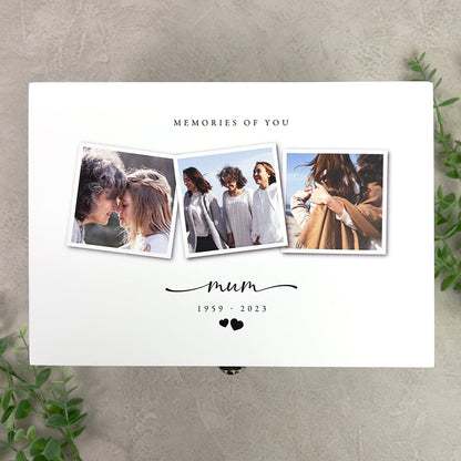 Personalised Memorial Photo White Keepsake Box - 3 Sizes