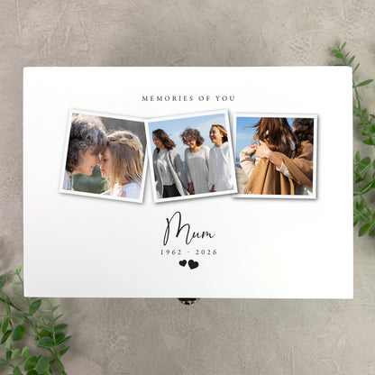 Personalised Memorial Photo White Keepsake Box - 3 Sizes