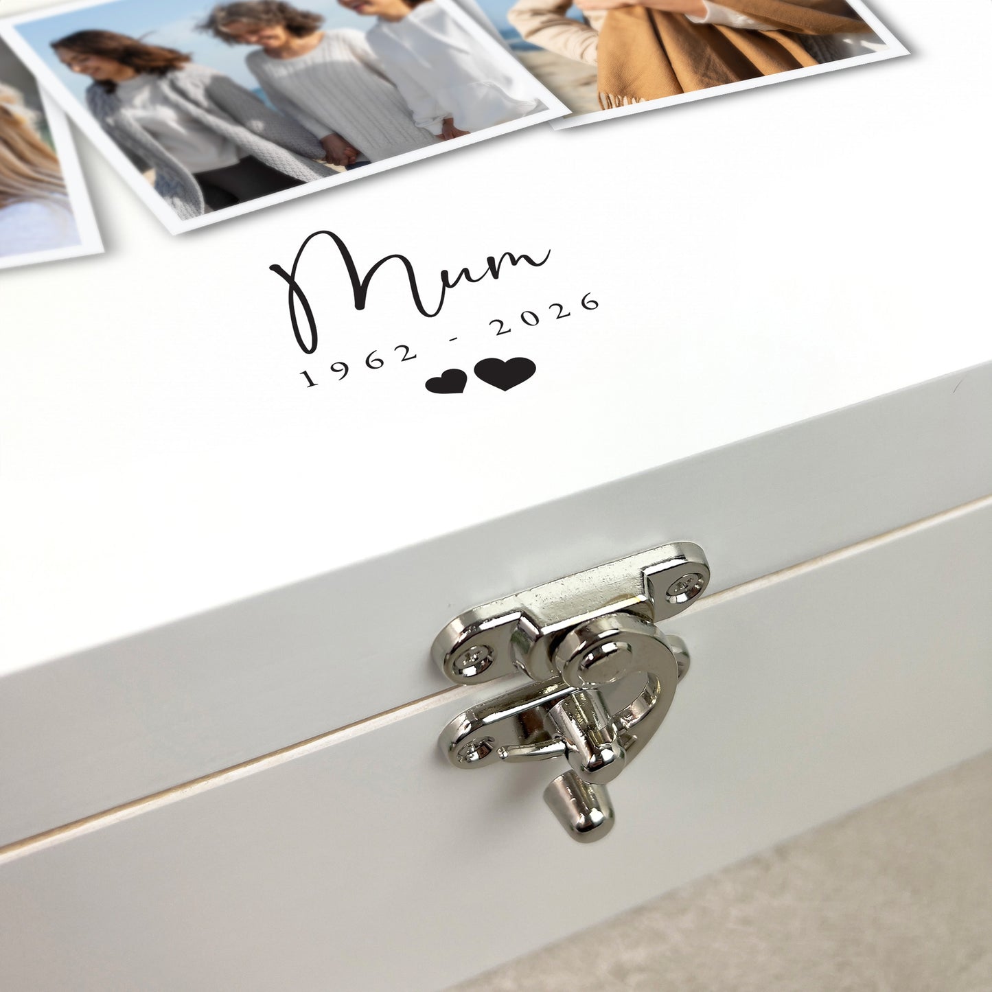 Personalised Memorial Photo White Keepsake Box - 3 Sizes