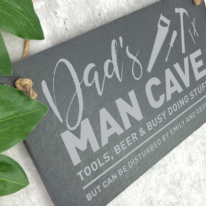 Personalised Tools Dad's Man Cave Slate Hanging Plaque 25 x 15cm