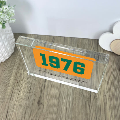 Personalised Year Milestone Giant Crystal Block | Birthday or Anniversary Gift