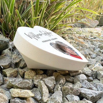 Personalised Modern Photo Resin Heart Grave Marker