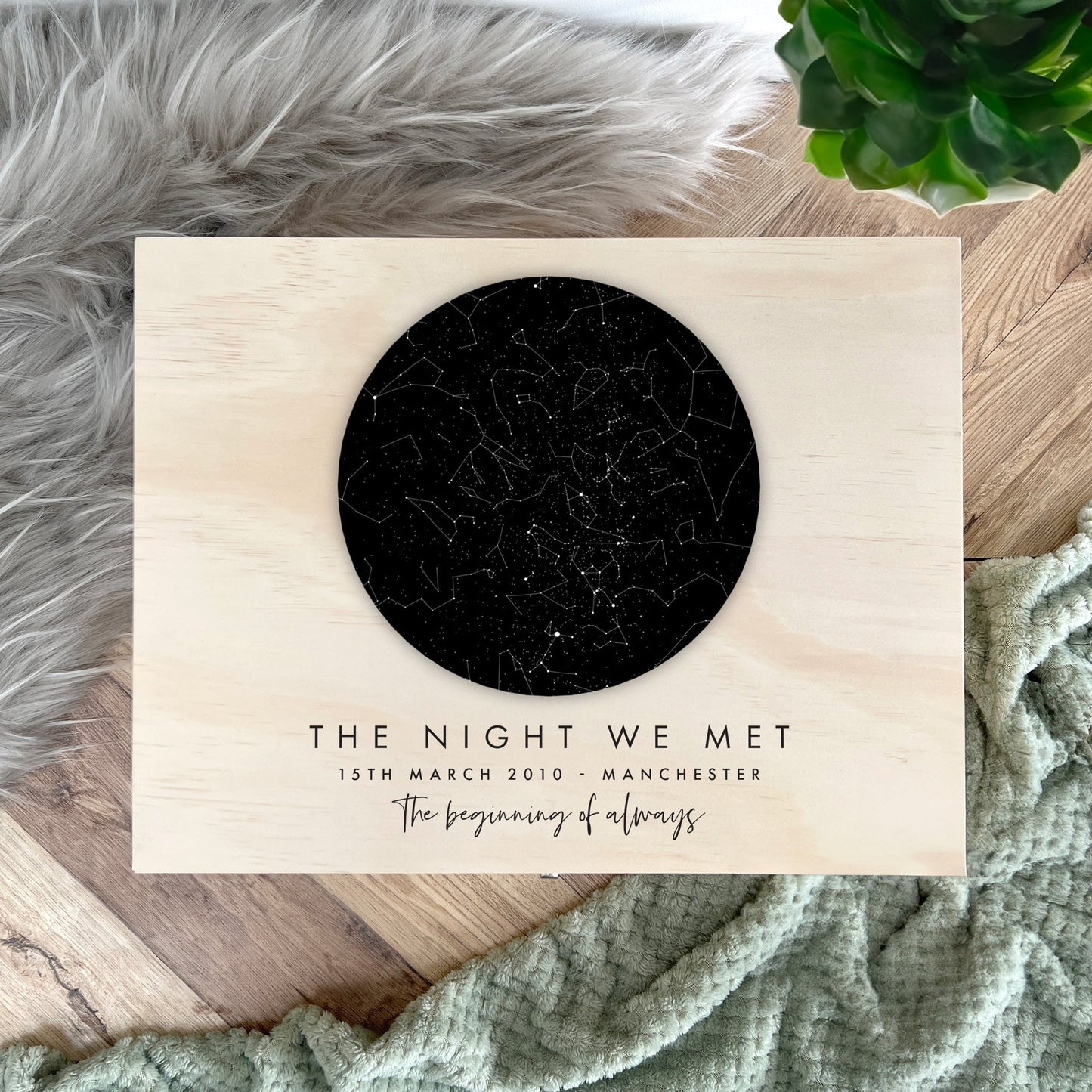 Personalised Star Constellation Memory Box - 5 Sizes (16cm | 20cm | 26cm | 30cm | 36cm)