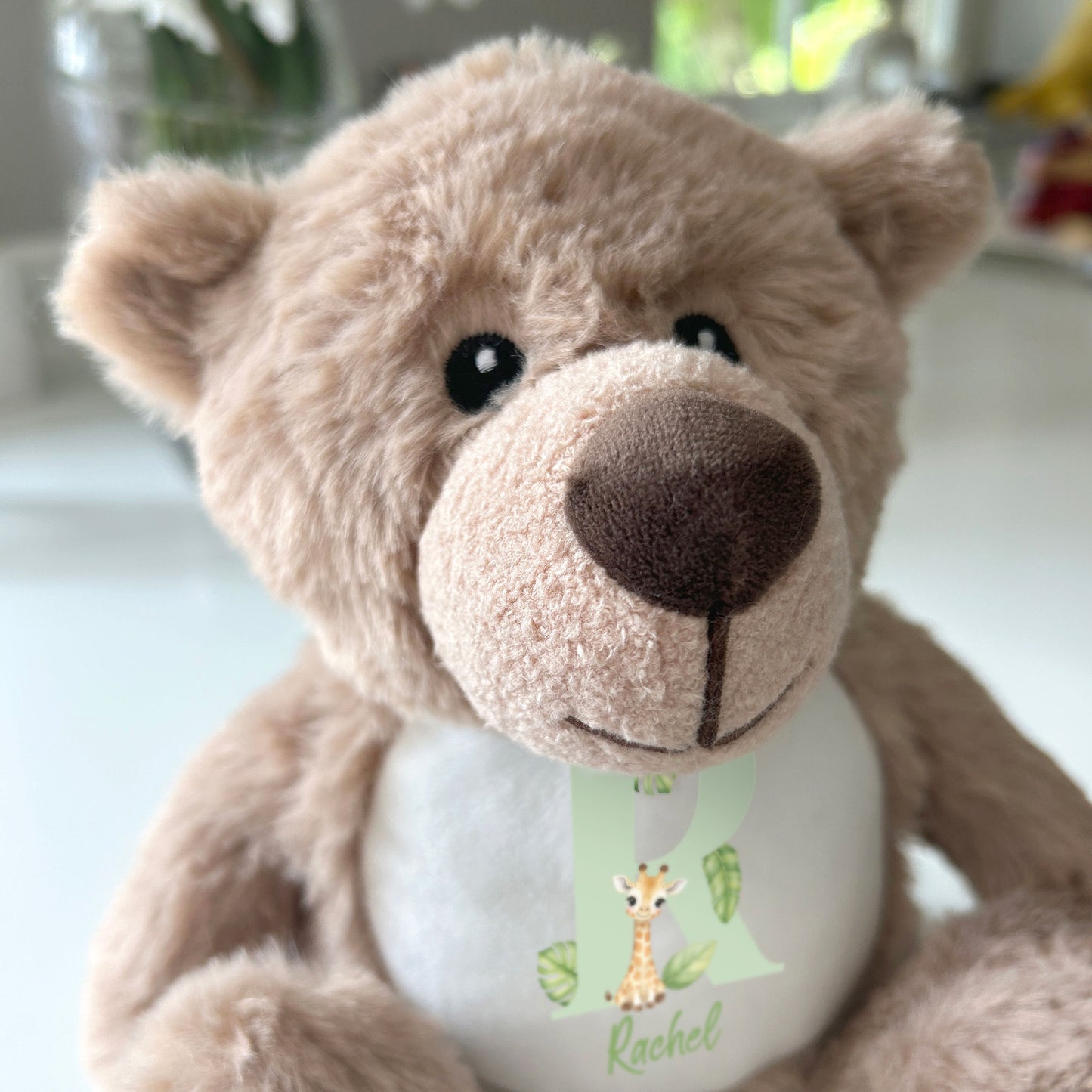 Personalised Animal Alphabet Plush Teddy Bear 25cm | New Baby, Christening & 1st Birthday Gift