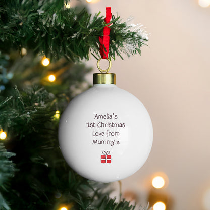Personalised My 1st Xmas Teddy Bear Bauble