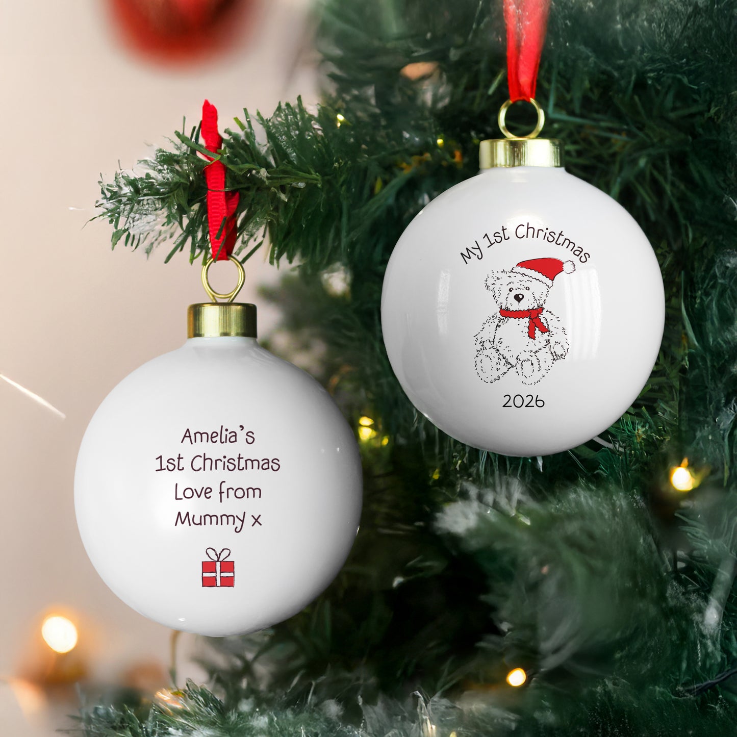 Personalised My 1st Xmas Teddy Bear Bauble