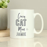 Personalised Crazy Cat Man Mug