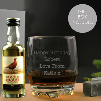 Personalised Free Text Tumbler and Grouse Miniature Set