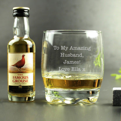 Personalised Free Text Tumbler and Grouse Miniature Set