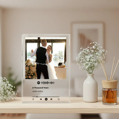 Personalised Freestanding Our Song Photo Giant Crystal Block (19.5cm x 14cm)