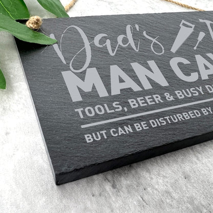 Personalised Tools Dad's Man Cave Slate Hanging Plaque 25 x 15cm