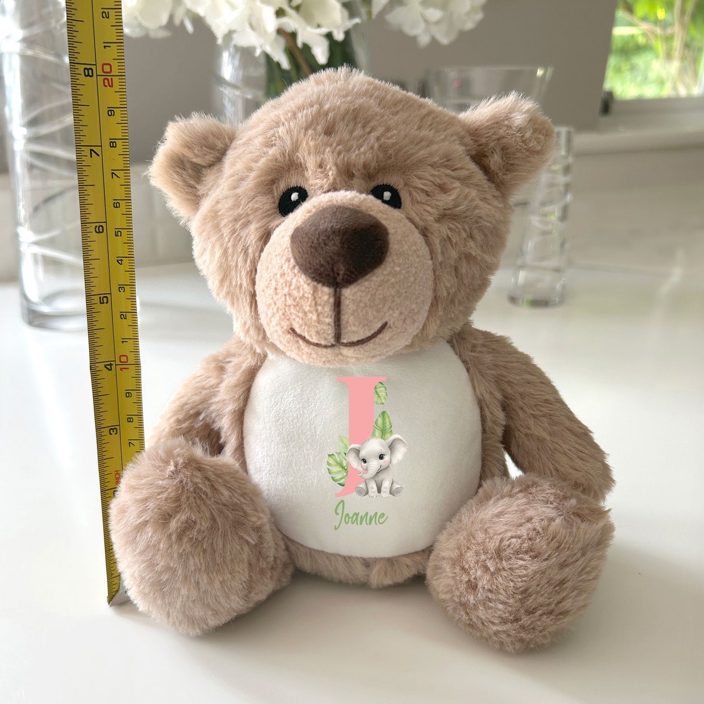 Personalised Animal Alphabet Plush Teddy Bear 25cm | New Baby, Christening & 1st Birthday Gift
