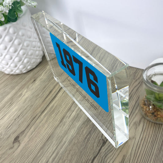 Personalised Year Milestone Giant Crystal Block | Birthday or Anniversary Gift