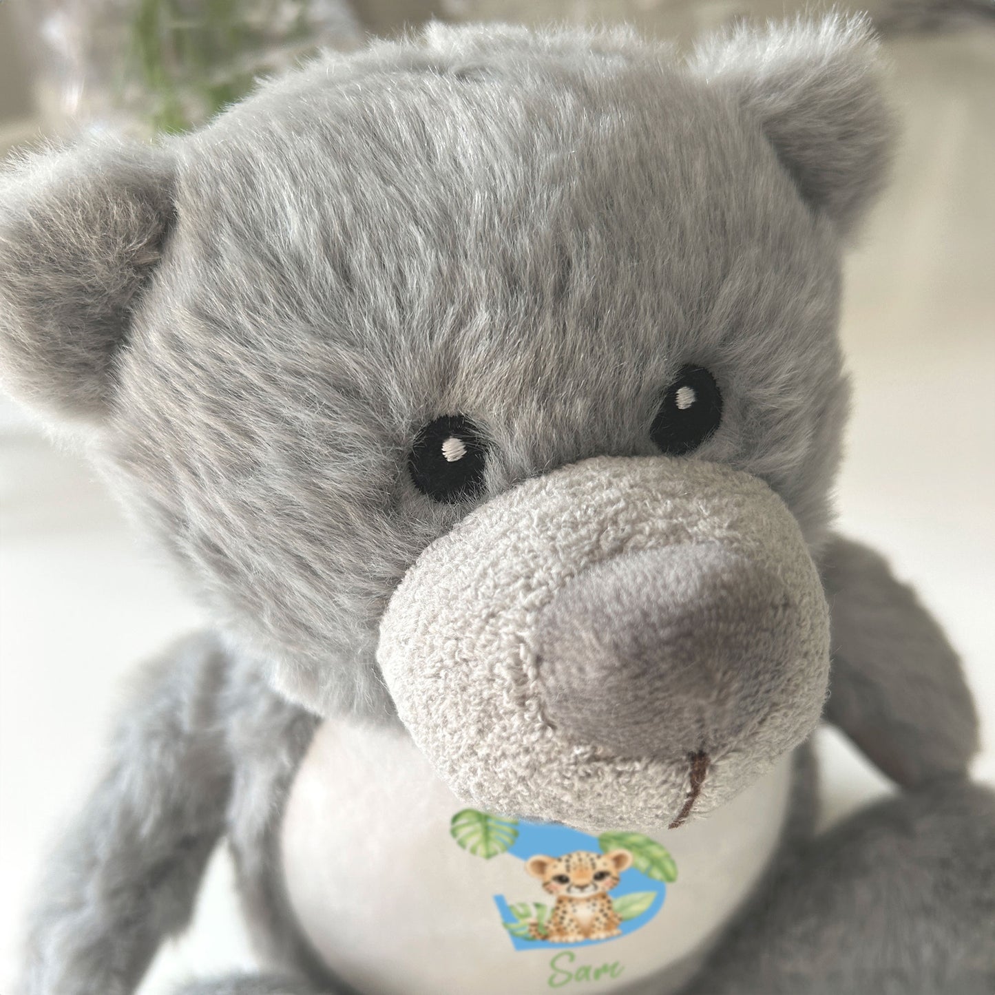 Personalised Animal Alphabet Plush Teddy Bear 25cm | New Baby, Christening & 1st Birthday Gift