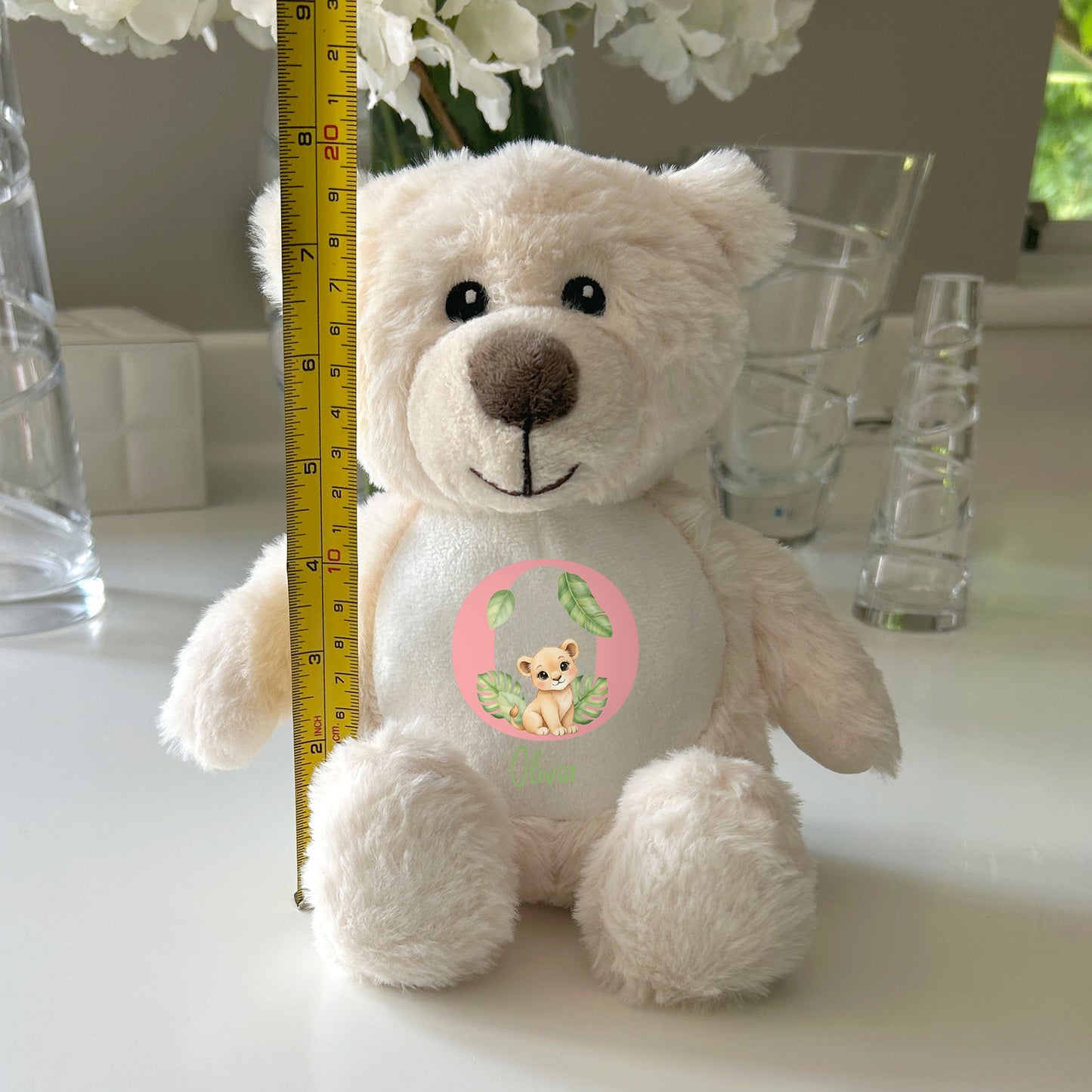 Personalised Animal Alphabet Plush Teddy Bear 25cm | New Baby, Christening & 1st Birthday Gift